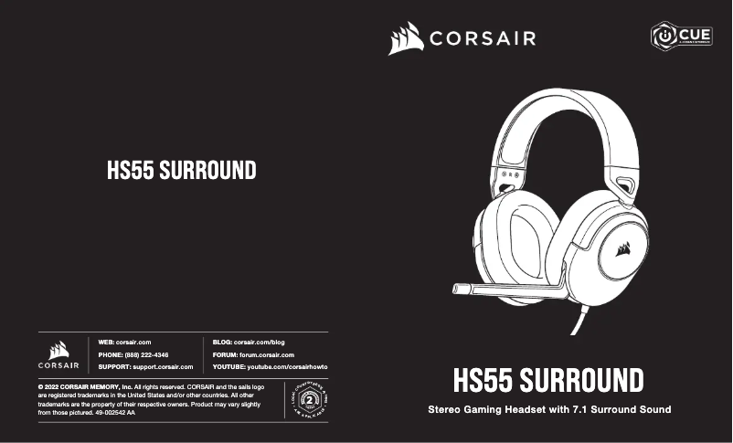 Page n°1 - Manuel utilisateur Corsair HS65 Surround