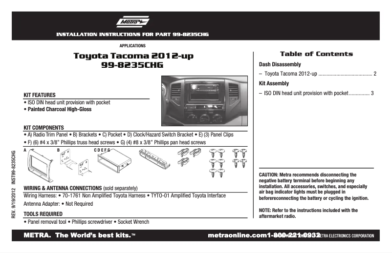 Image de la première page du manuel de l'appareil 99-8235CHG