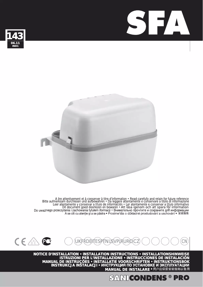 Page 1 of the manual User Manual Sanibroyeur Sanicondens Pro