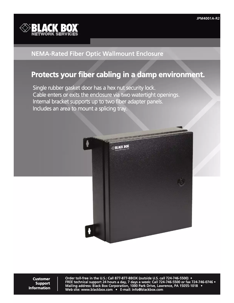 Page n°1 - Manuel utilisateur Black Box JPM4001A-R2