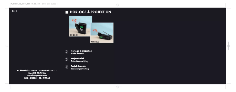 Page 1 de la notice Manuel utilisateur E-bench KH 2201