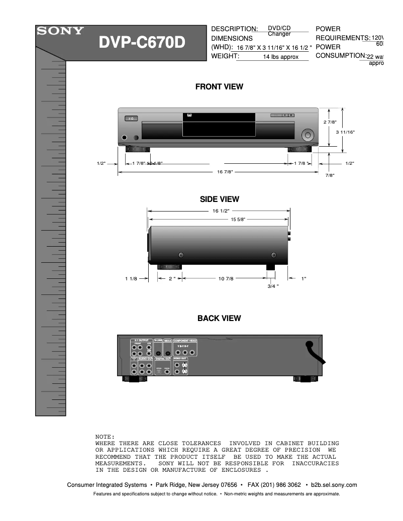 Page 1 de la notice Guide d'installation Sony DVP-C670D