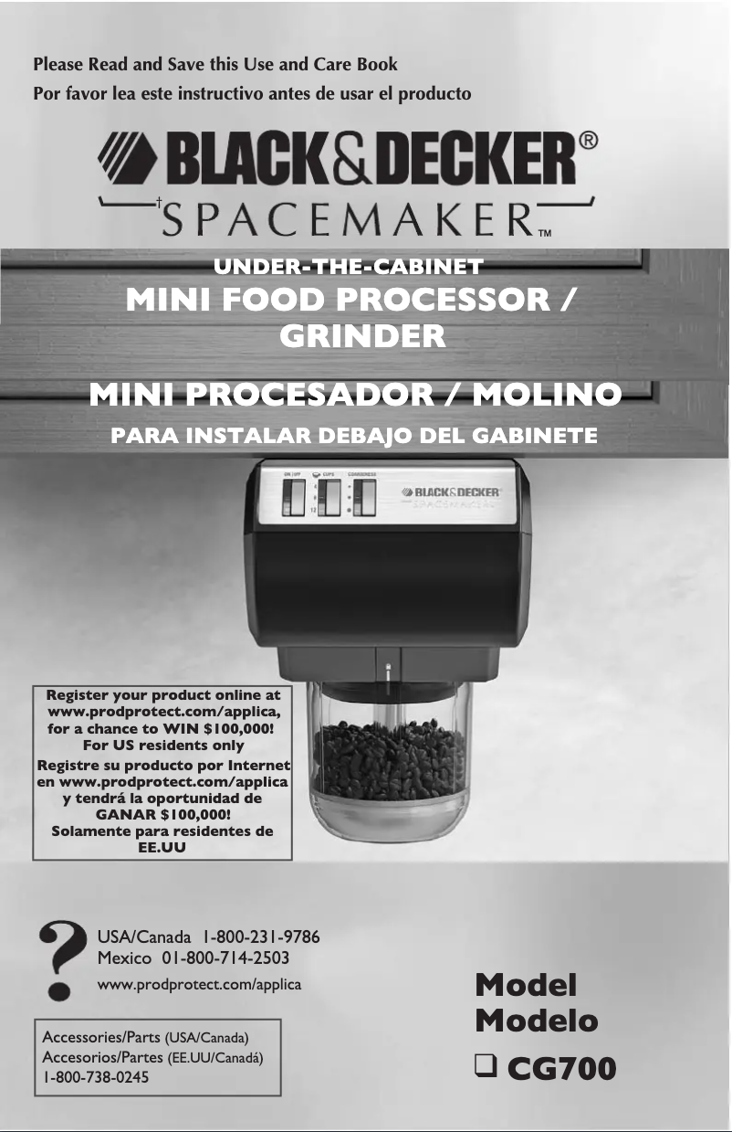 Imagen de la primera página del manual del dispositivo Spacemaker CG700