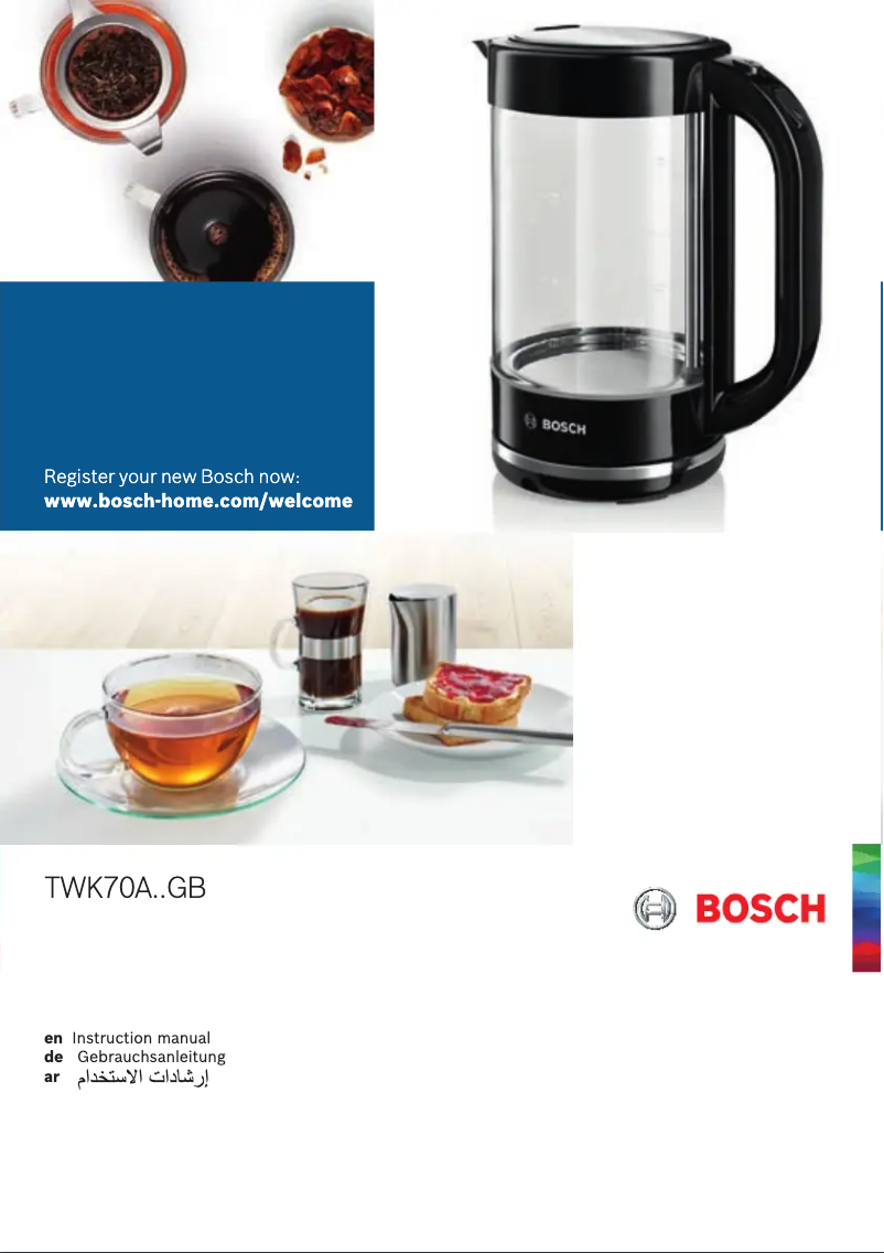 Página 1 del manual Manual de usuario Bosch TWK70A03GB