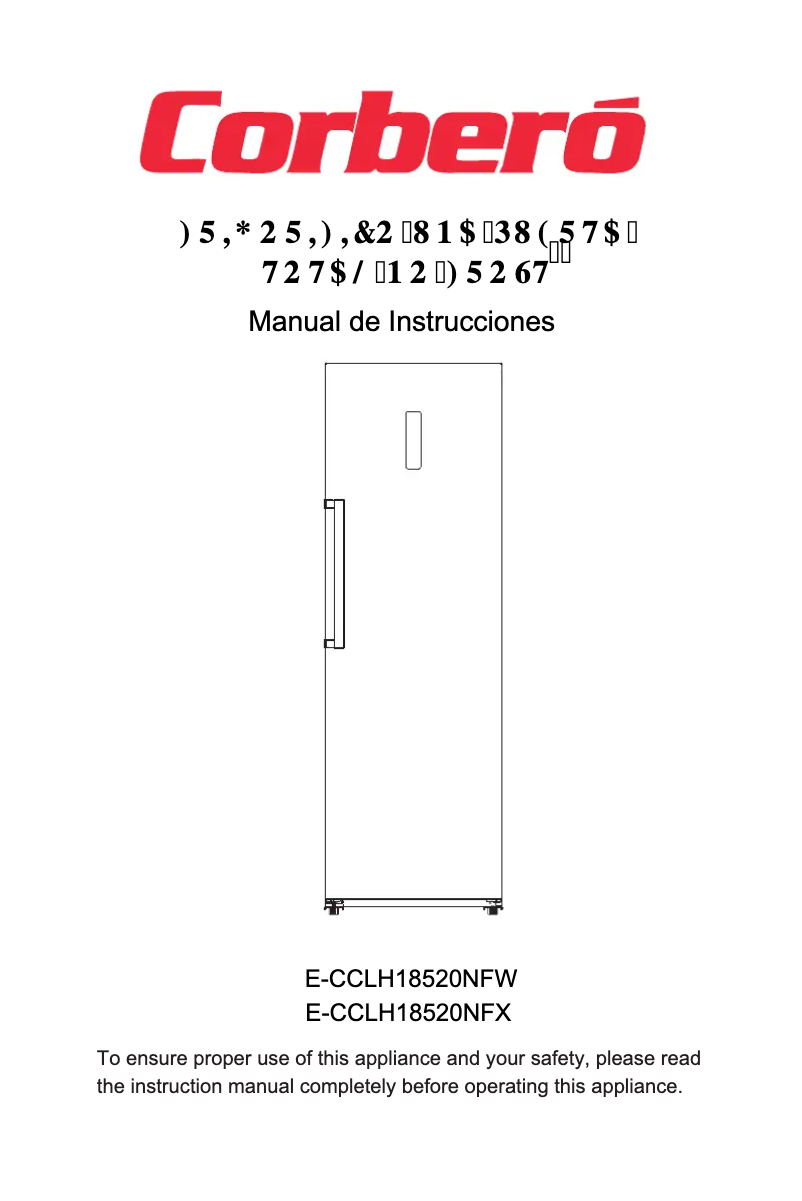 Page 1 de la notice Manuel utilisateur Corbero E-CCLH18520NFW
