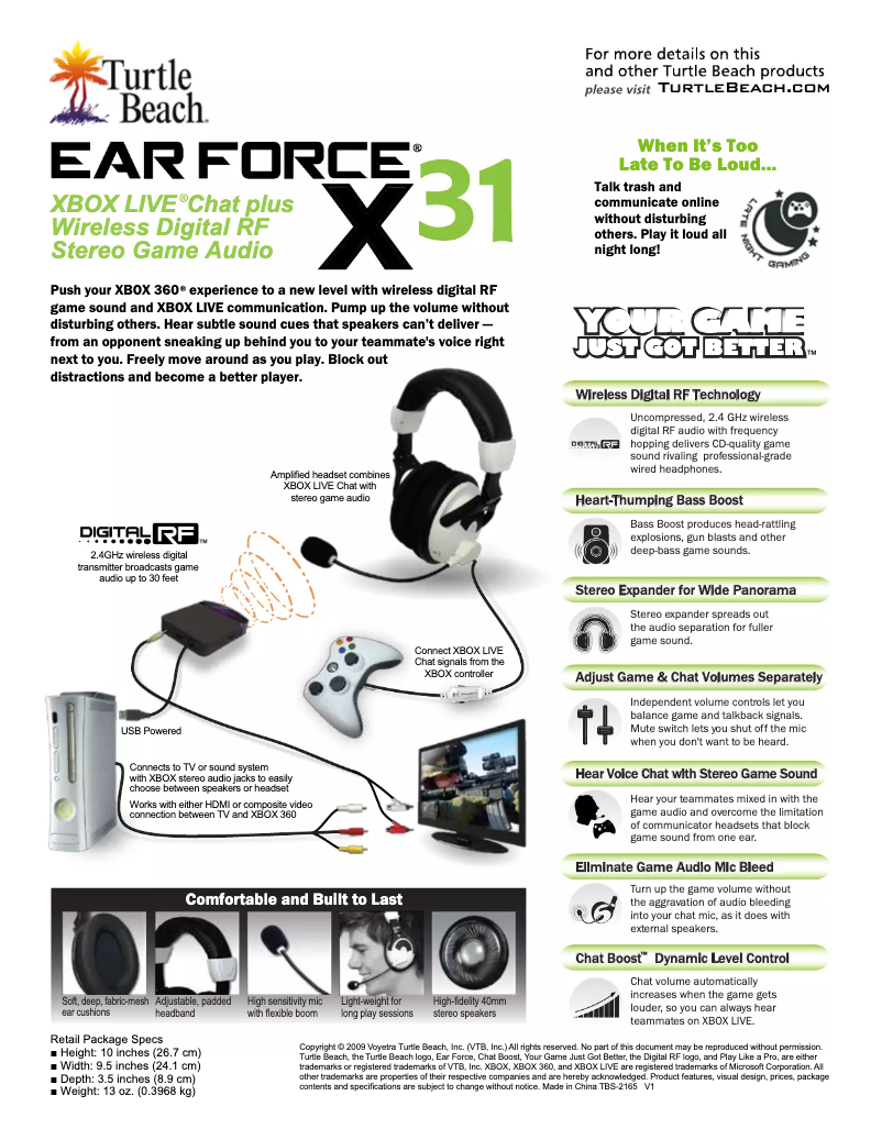 Image de la première page du manuel de l'appareil Ear Force X31