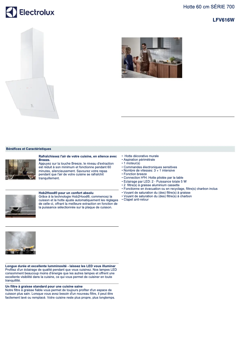 Page n°1 - Fiche technique Electrolux LFV616W