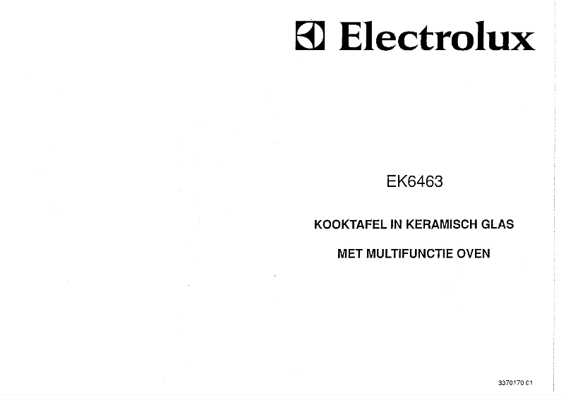 Page n°1 - Manuel utilisateur Electrolux EK6463