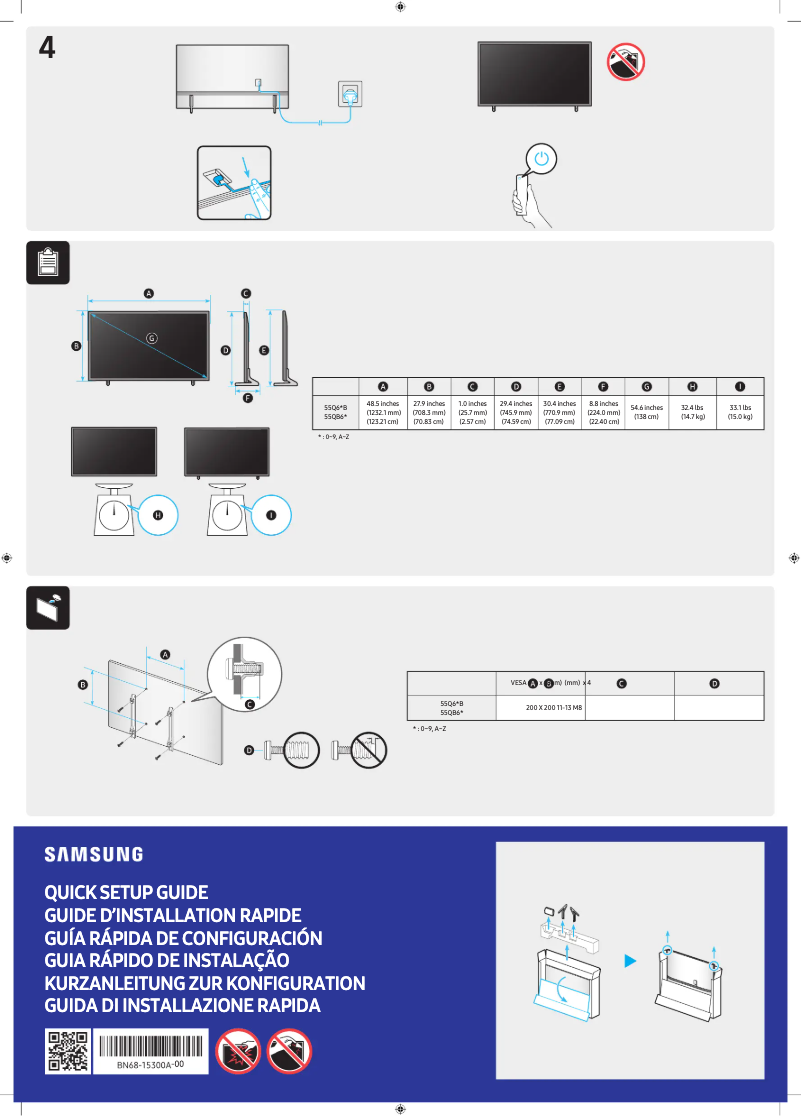 Page 1 de la notice Manuel utilisateur Samsung QA55Q63BAG