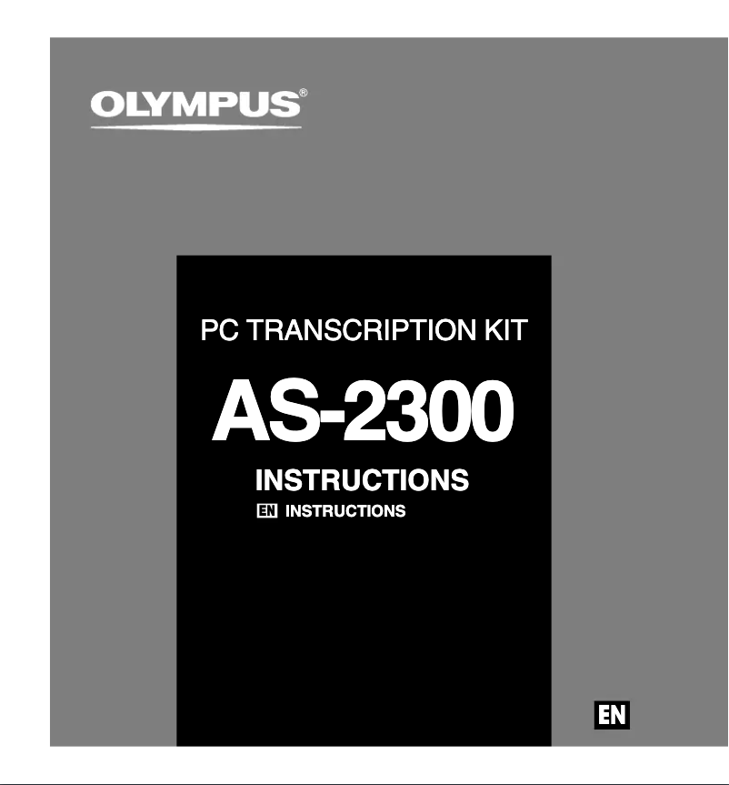 Page n°1 - Manuel utilisateur Olympus AS-2300