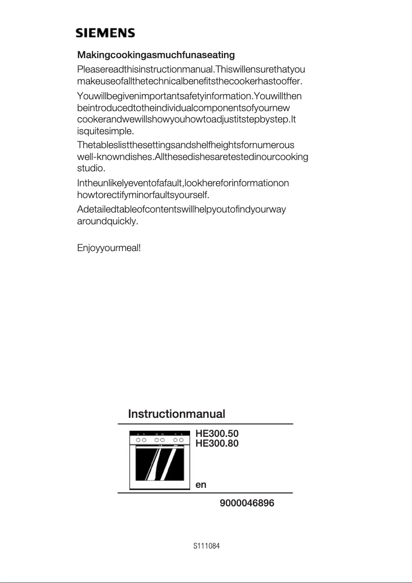 Página 1 del manual Manual de usuario Siemens HE300250