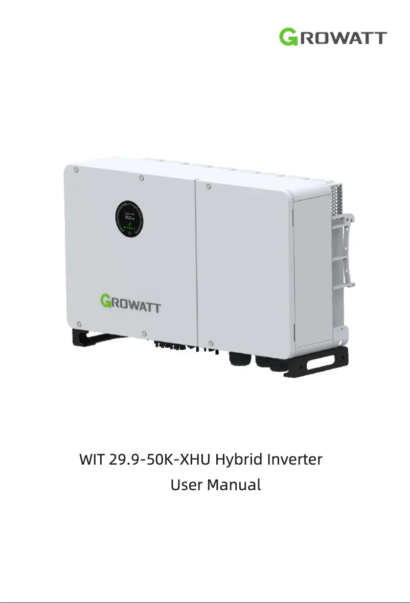 Page 1 de la notice Manuel utilisateur Growatt WIT29.9-50K-XHU