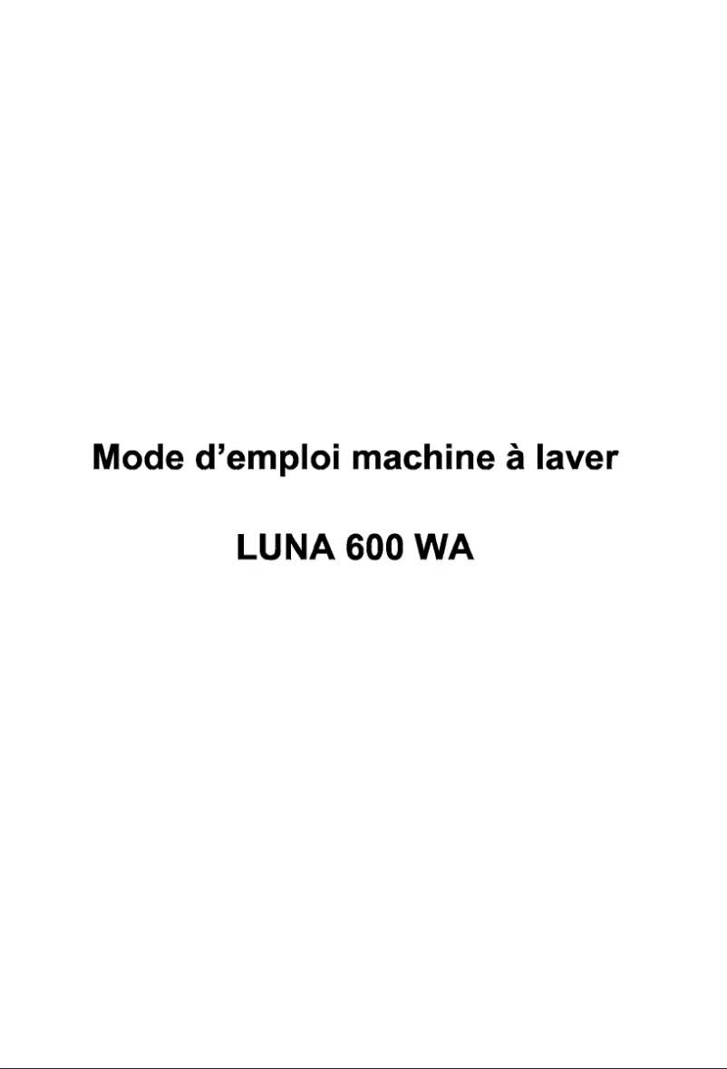 Page n°1 - Manuel utilisateur Waltham LUNA 600 WA