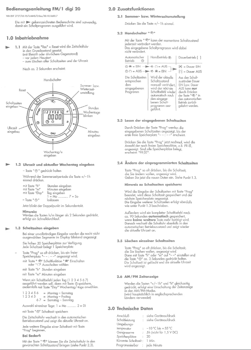 Page n°1 - Manuel utilisateur Grässlin FM 1 digi20