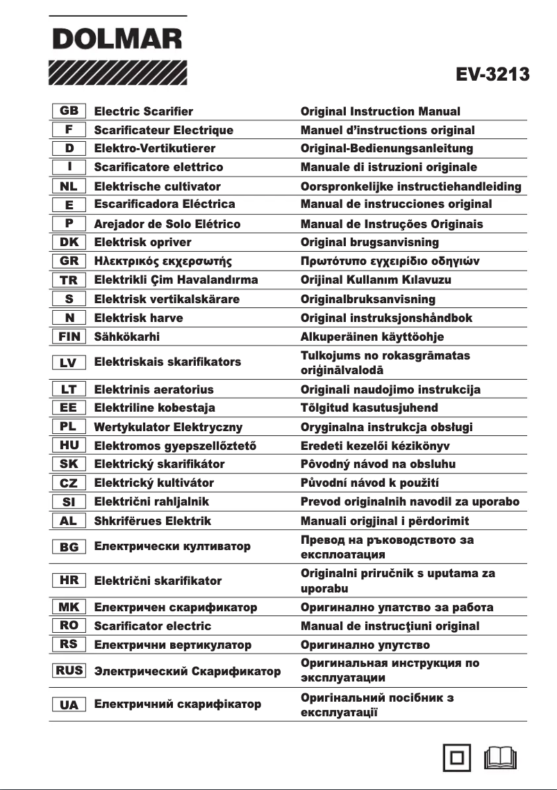 Page n°1 - Manuel utilisateur Dolmar EV-3213