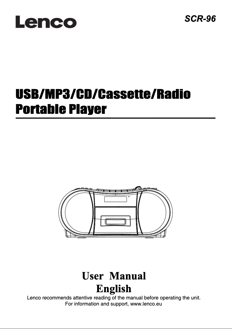 Página 1 del manual Manual de usuario Lenco SCR-96