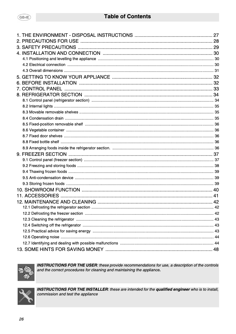Page n°1 - Manuel utilisateur Smeg FPD34GD-1