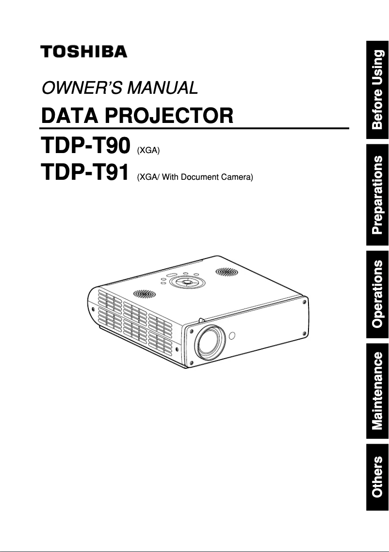 Page n°1 - Manuel utilisateur Toshiba TDP-T91A