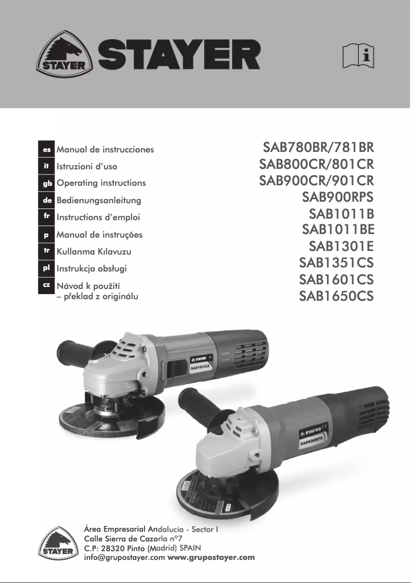 Page n°1 - Manuel utilisateur Stayer SAB 900 CR