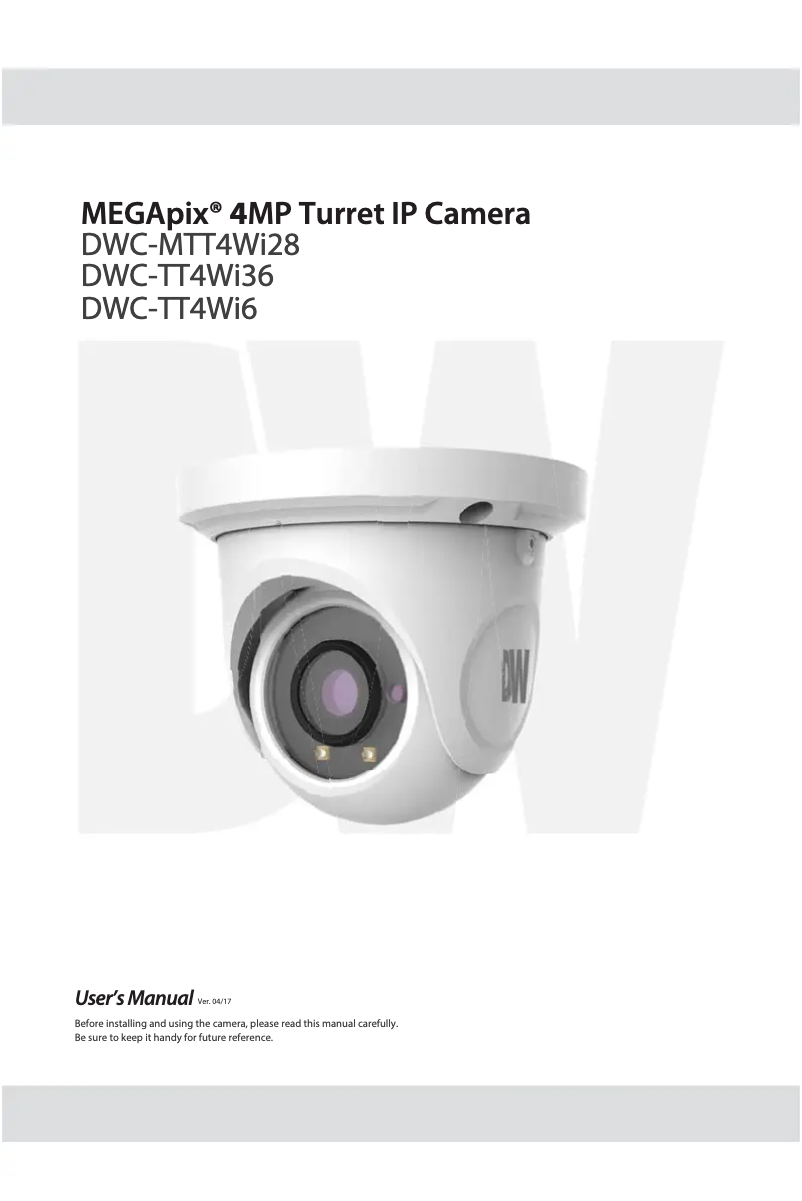 Page n°1 - Manuel utilisateur Digital Watchdog MegaPix DWC-MTT4WI28