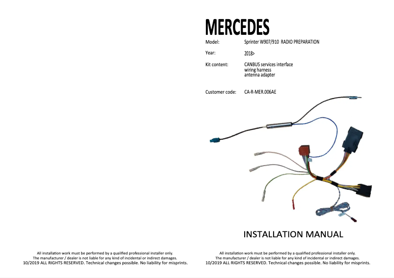 Page 1 de la notice Manuel utilisateur Pioneer CA-R-MER.006AE