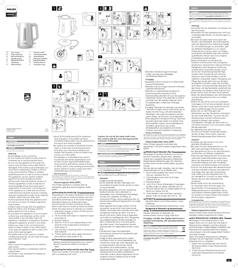 First page image of the manual for Series 3000 HD9318