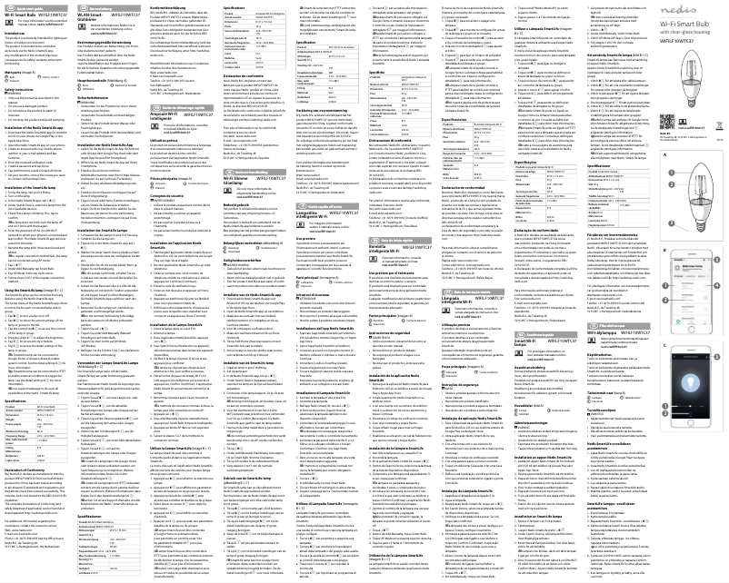 Page 1 de la notice Manuel utilisateur Nedis WIFILF10WTC37