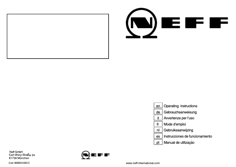 Page n°1 - Manuel utilisateur Neff T2986NO