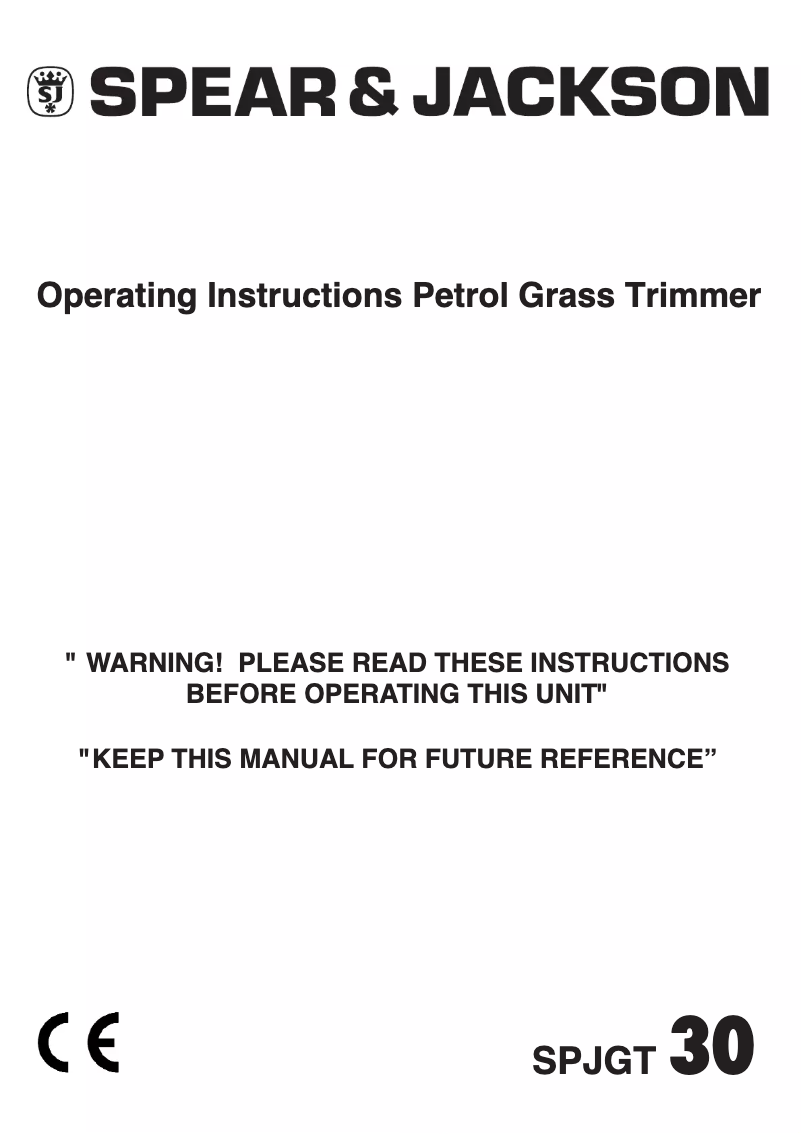 Image de la première page du manuel de l'appareil SPJGT 30