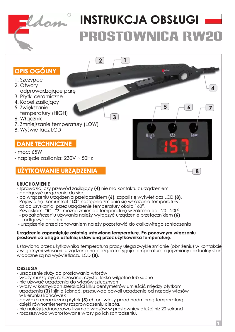 Image de la première page du manuel de l'appareil RW20