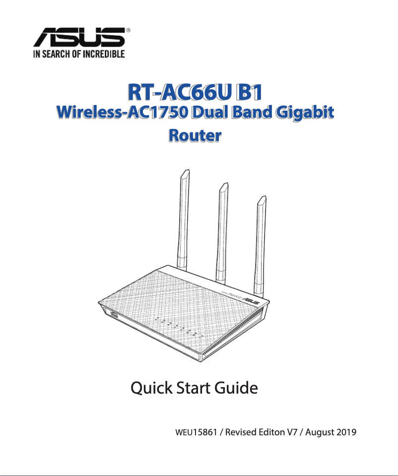 Page 1 de la notice Guide de démarrage rapide Asus RT-AC66U+