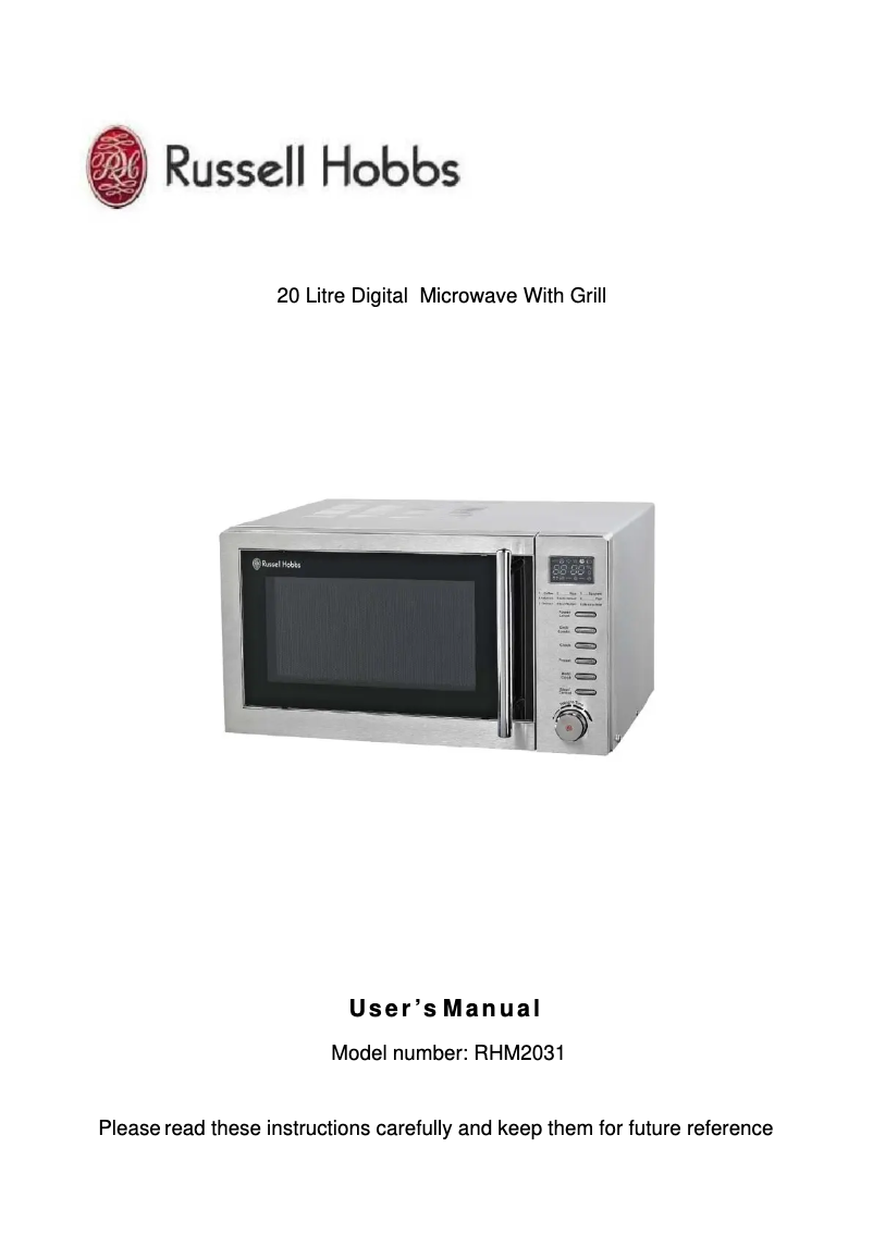 Page 1 de la notice Manuel utilisateur Russell Hobbs RHM2031