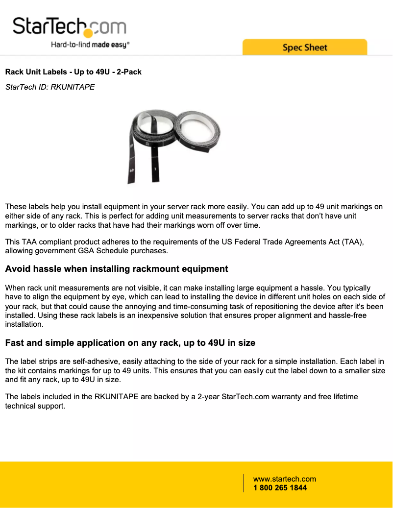 Image de la première page du manuel de l'appareil RKUNITAPE