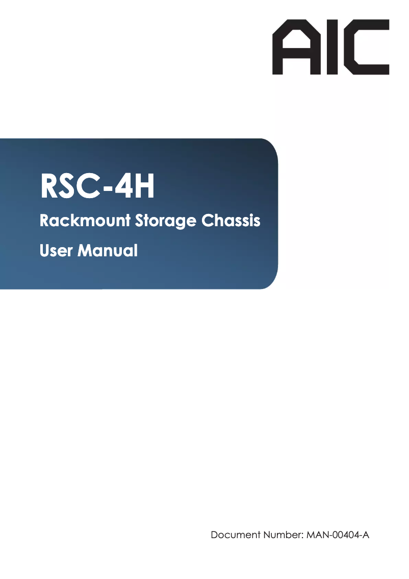Page n°1 - Manuel utilisateur AIC RSC-4H