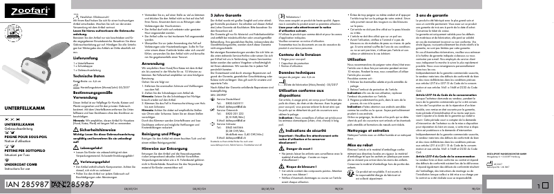 Image de la première page du manuel de l'appareil IAN 285987