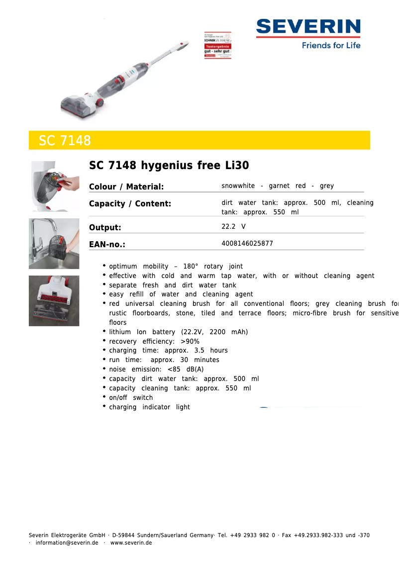 Image de la première page du manuel de l'appareil SC 7148