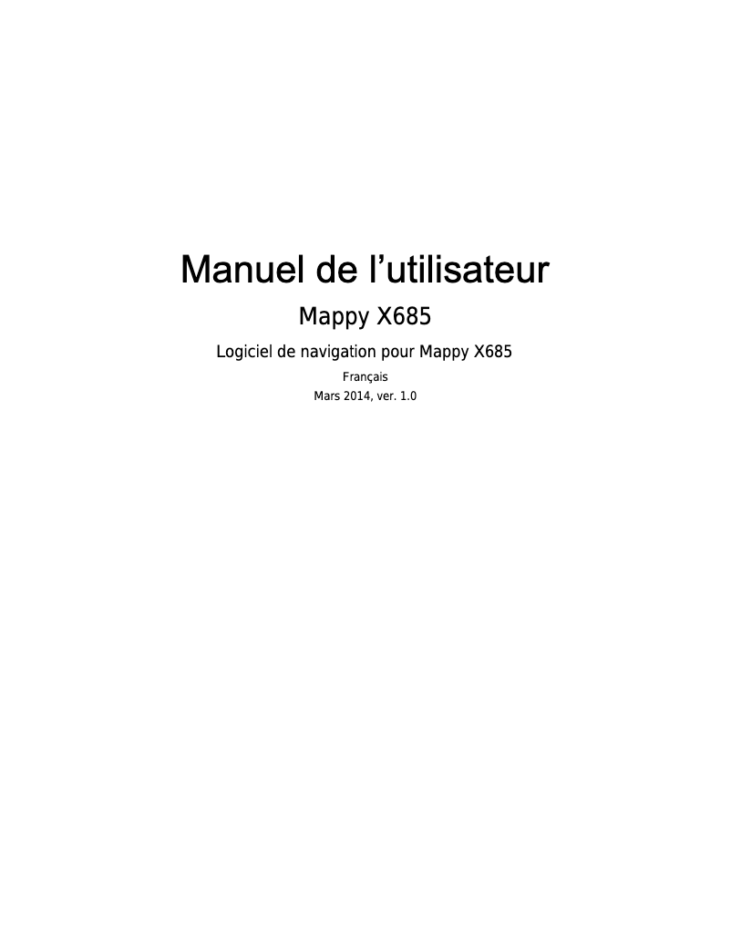 Page 1 de la notice Manuel utilisateur Mappy Maxi X685
