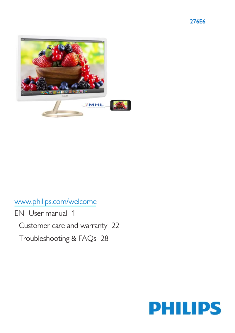 Page n°1 - Manuel utilisateur Philips 276E6