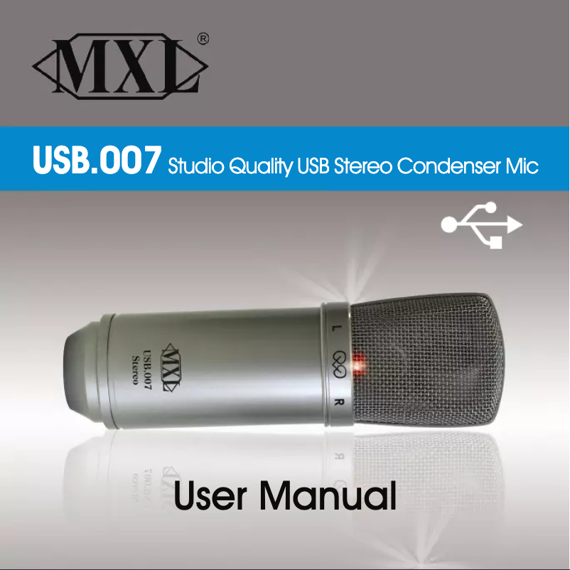 Page n°1 - Manuel utilisateur MXL USB.007