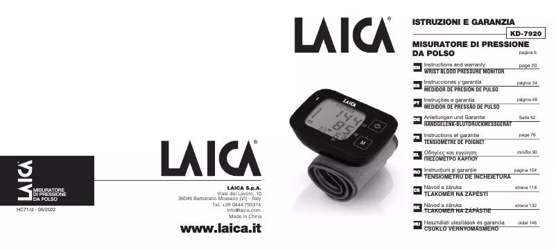 Page 1 of the manual User Manual Laica BM1007