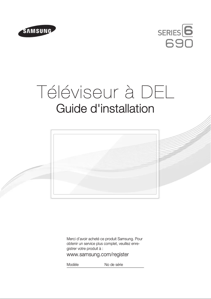 Page 1 de la notice Guide d'installation Samsung HG40ND690DFXZA