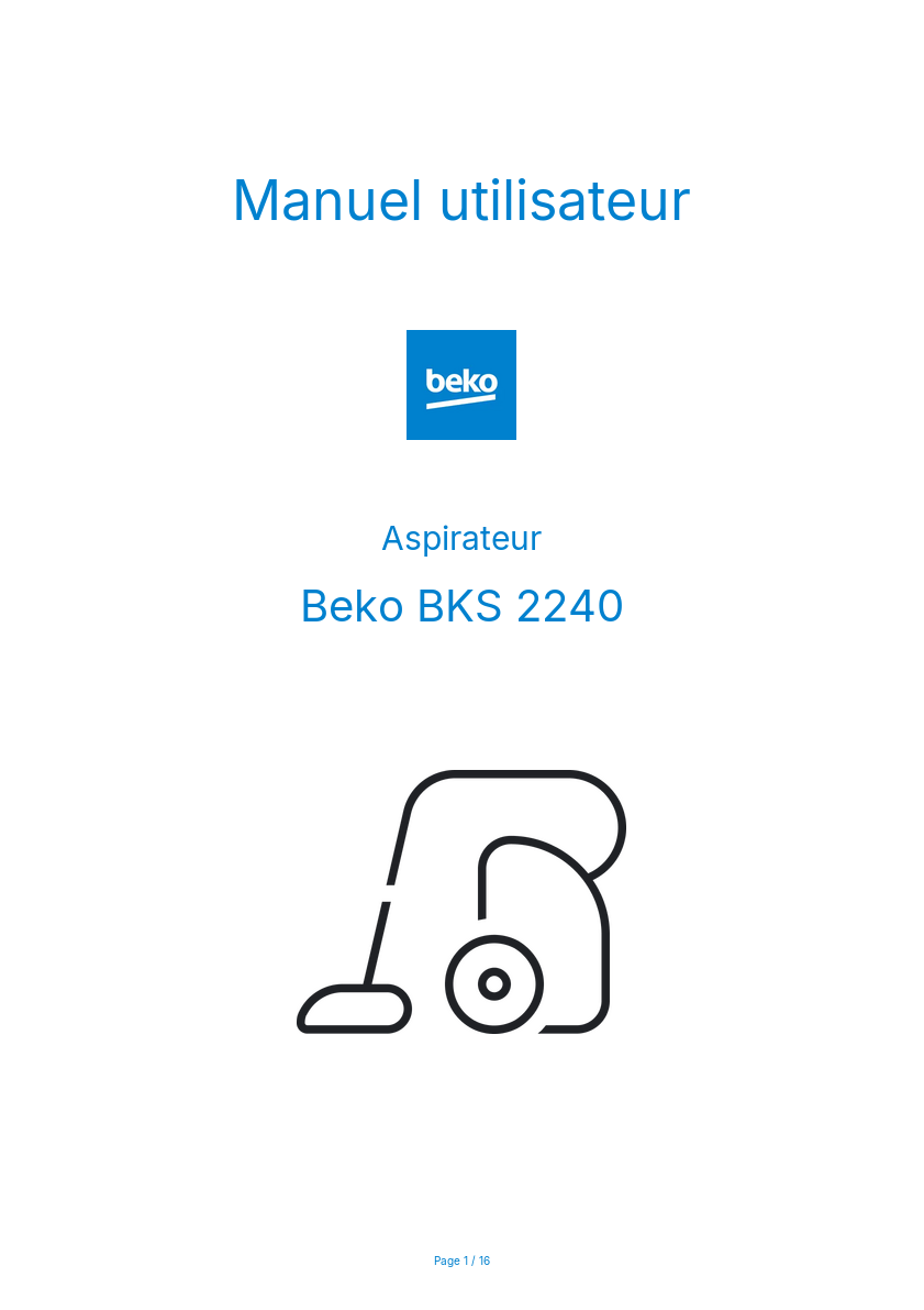 Image de la première page du manuel de l'appareil BKS 2240
