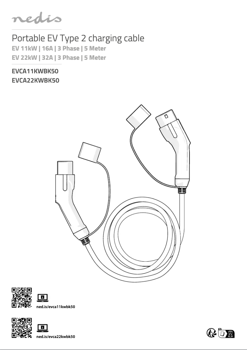 Page 1 de la notice Manuel utilisateur Nedis EVCA22KWBK50