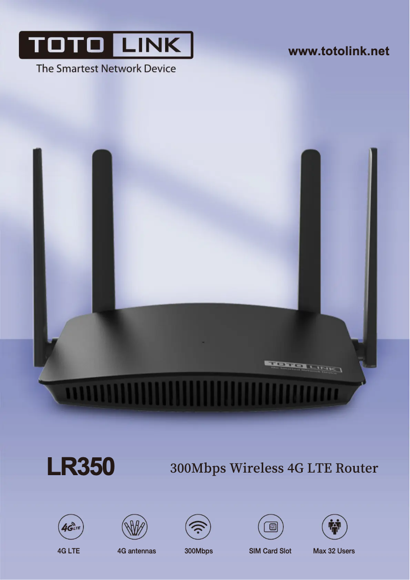 Page 1 de la notice Manuel utilisateur Totolink LR350