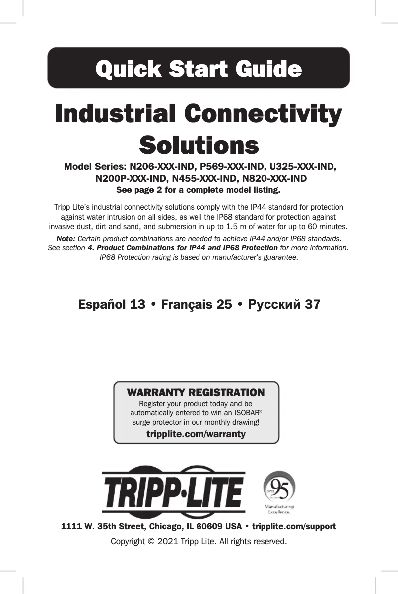 Page n°1 - Manuel utilisateur Tripp Lite U325-000-IND