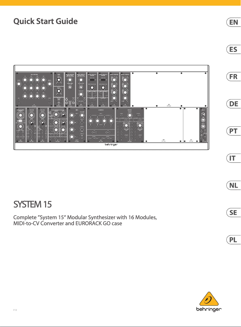 Page n°1 - Guide de démarrage rapide Behringer System 15