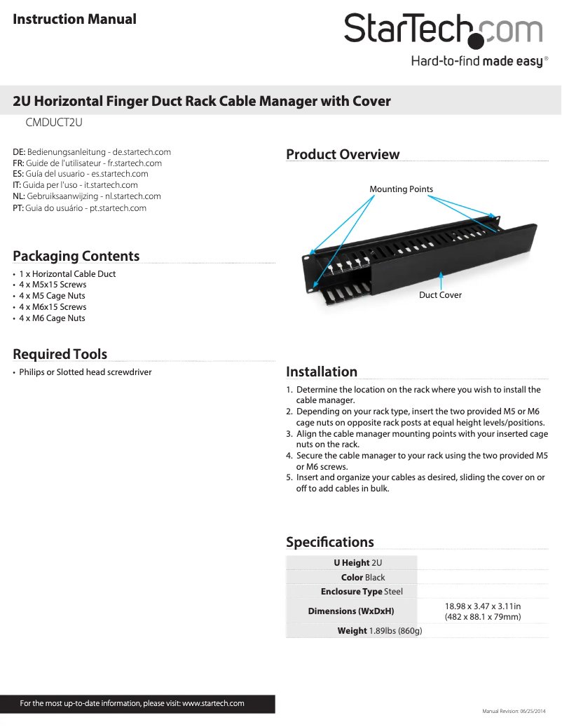 Page 1 de la notice Manuel utilisateur StarTech.com CMDUCT2U