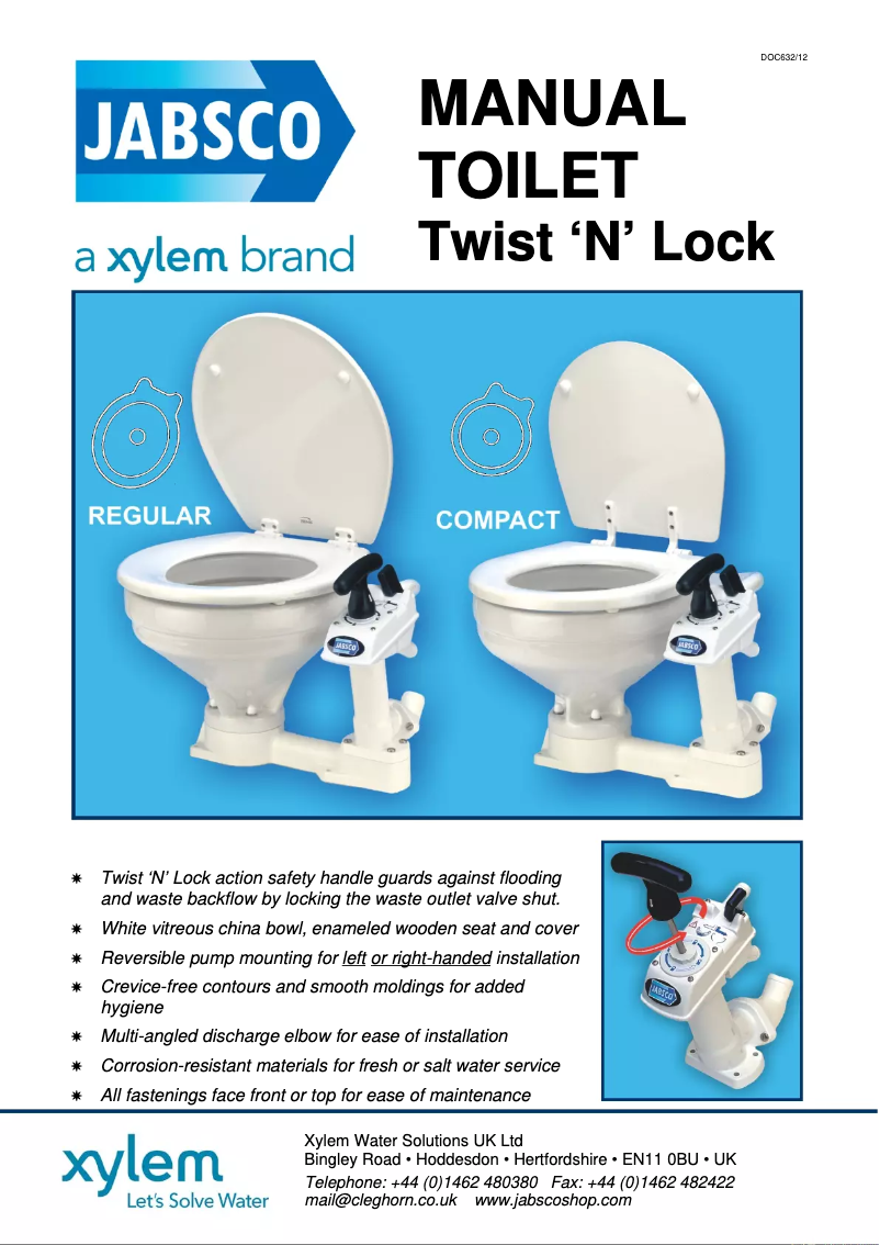 Page 1 de la notice Manuel utilisateur Jabsco Twist ‘N’ Lock 29120-3000