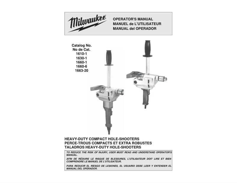 Página 1 del manual Manual de usuario Milwaukee 1630-1
