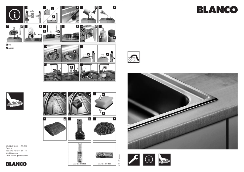 Page n°1 - Manuel utilisateur BLANCO PLUS 45 S